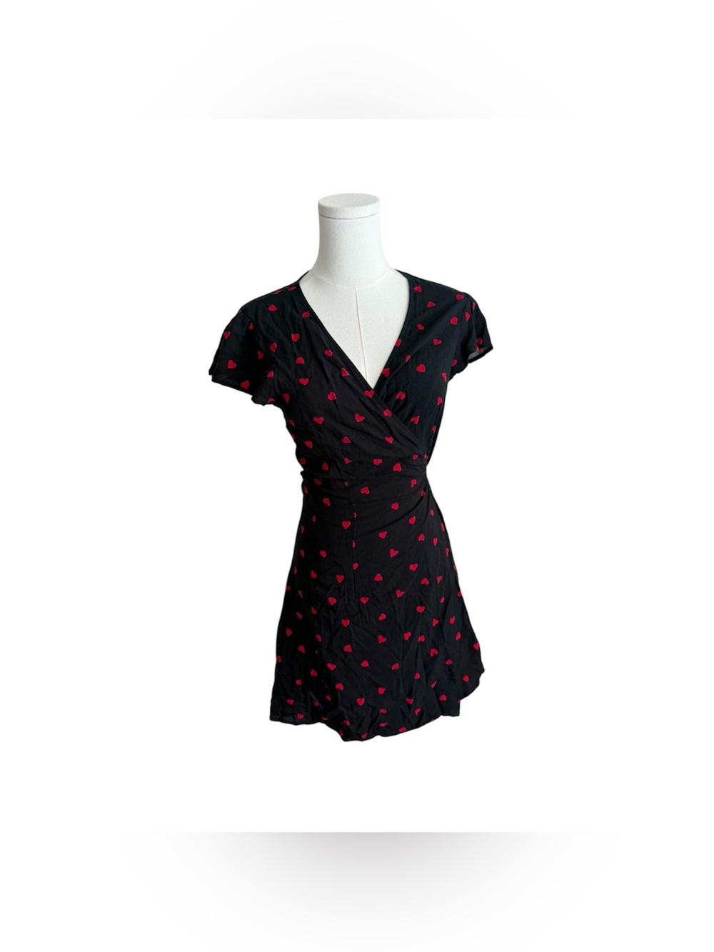 Beach Bunny Heart Print Mini Dress XS Valentine Coquette Pin Up